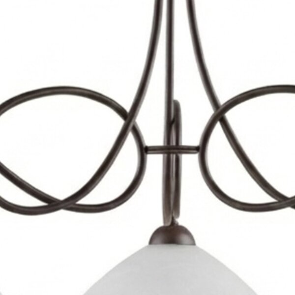 Lampadario Rustico Bistrot 3 Luci Ruggine e Bianco LuceArt Classic
