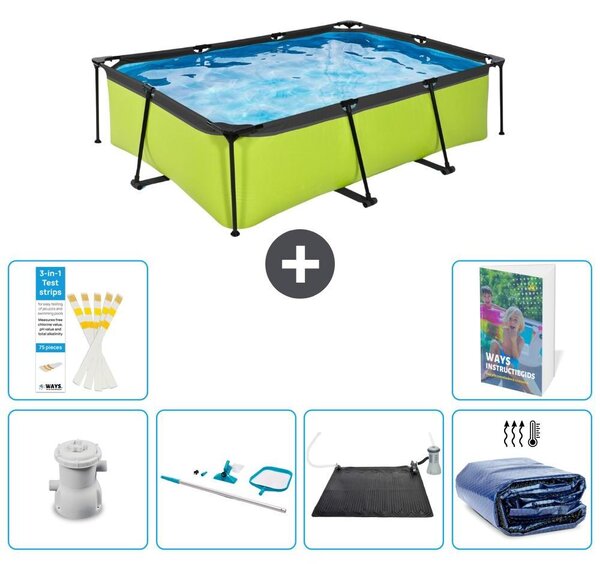 Piscina fuori terra rettangolare - 220x150x65 cm - 5 pezzi, acciaio S235