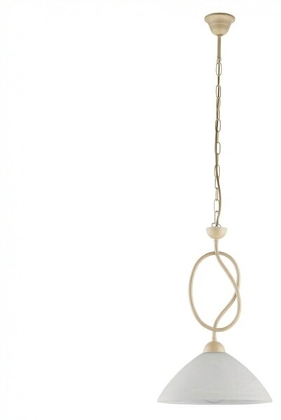 Lampadario Rustico Bistrot 1 Luce Avorio e Bianco LuceArt Classic
