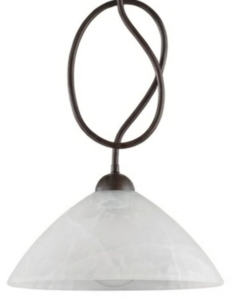 Lampadario Rustico Bistrot 1 Luce Ruggine e Bianco LuceArt Classic