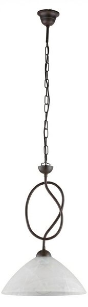Lampadario Rustico Bistrot 1 Luce Ruggine e Bianco LuceArt Classic