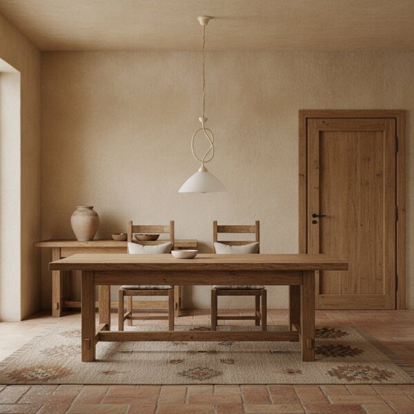 Lampadario Rustico Bistrot 1 Luce Avorio e Bianco LuceArt Classic