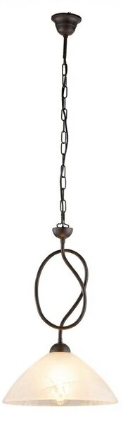 Lampadario Rustico Bistrot 1 Luce Ruggine e Bianco LuceArt Classic