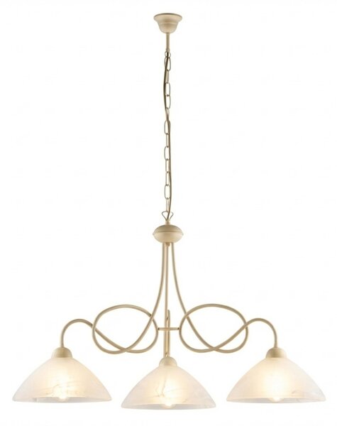 Lampadario Rustico Bistrot 3 Luci Avorio e Bianco LuceArt Classic