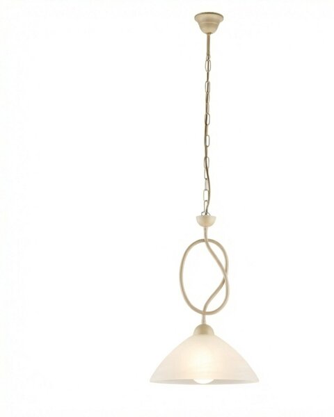 Lampadario Rustico Bistrot 1 Luce Avorio e Bianco LuceArt Classic