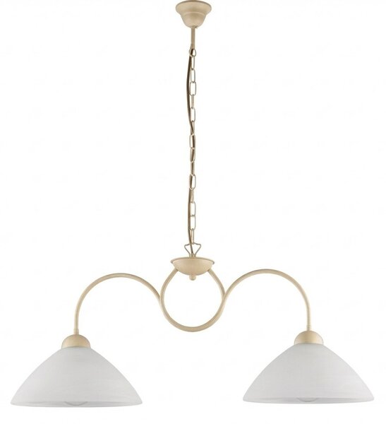 Lampadario Rustico Anemone 2 Luci Avorio e Bianco LuceArt Classic
