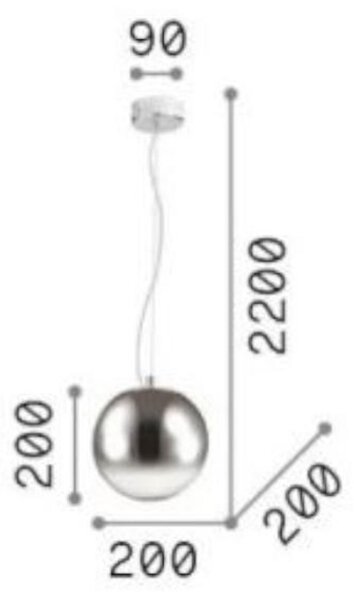 Sospensione Contemp Mapa Clear Metallo Ottone Vetro Sfumato Ambra 1 Luce E27