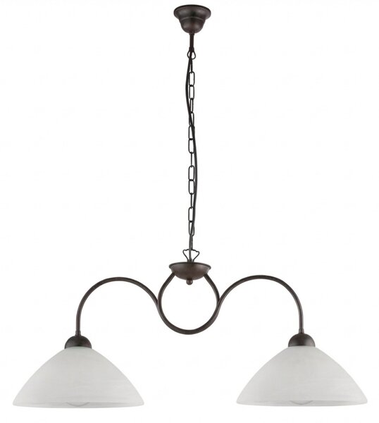 Lampadario Rustico Anemone 2 Luci Ruggine e Bianco LuceArt Classic