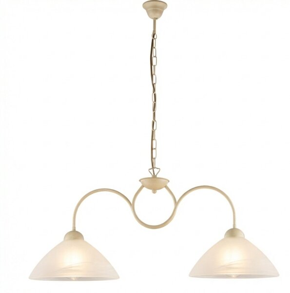 Lampadario Rustico Anemone 2 Luci Avorio e Bianco LuceArt Classic