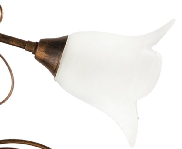 Plafoniera Arte Povera Cestino 3 Luci Marrone e Bianco LuceArt Classic