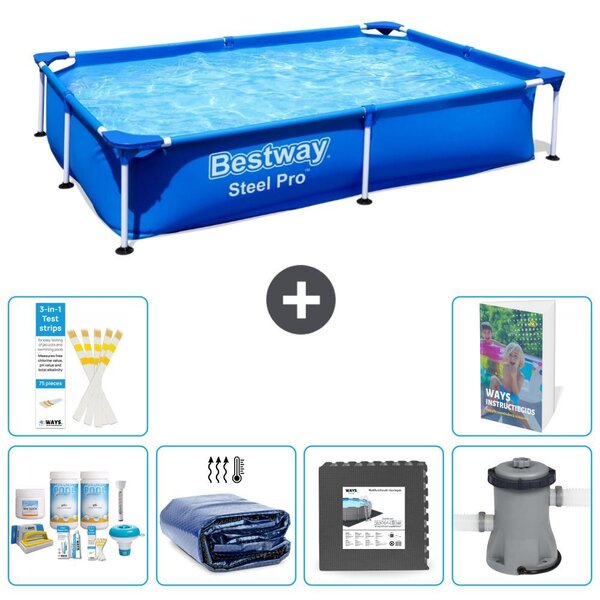 Bestway Steel Pro, piscina rettangolare - 221x150x43 cm - 5 pezzi, modello S59