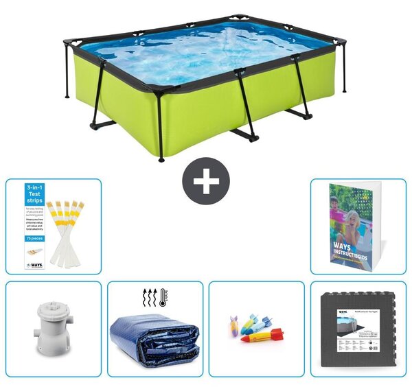 Piscina fuori terra rettangolare - 220x150x65 cm - 5 pezzi - Modello S177