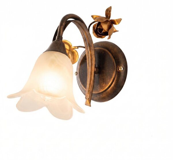 Applique Arte Povera Cestino 1 Luce Marrone e Bianco LuceArt Classic