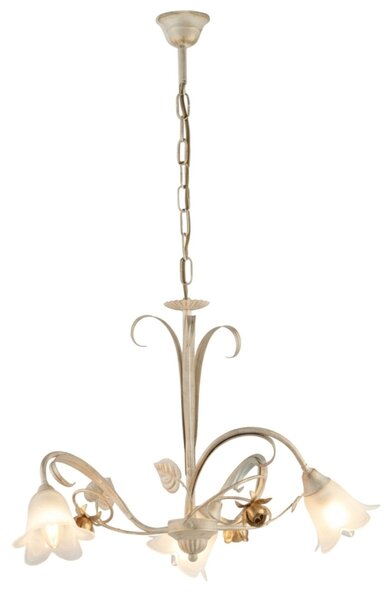 Lampadario Arte Povera Cestino 3 Luci Avorio e Bianco LuceArt Classic