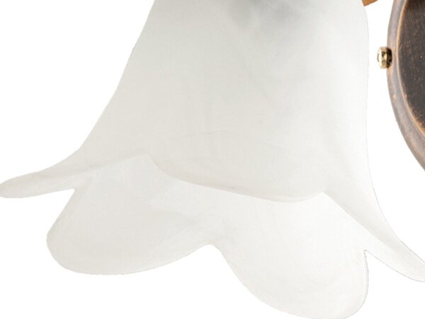 Applique Arte Povera Cestino 1 Luce Marrone e Bianco LuceArt Classic