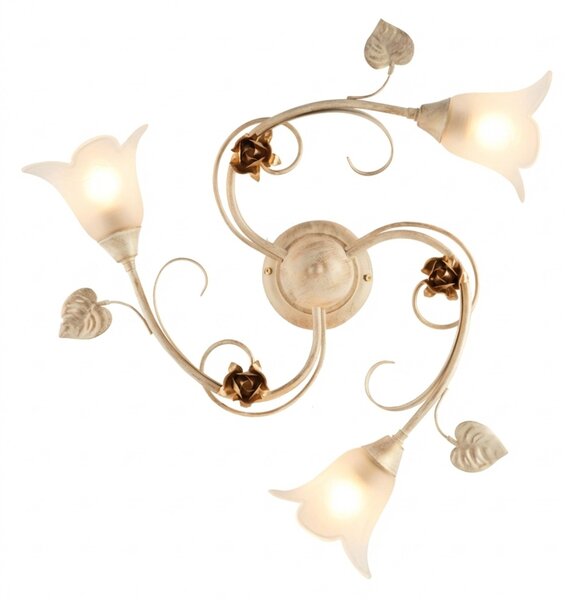 Plafoniera Arte Povera Cestino 3 Luci Avorio e Bianco LuceArt Classic