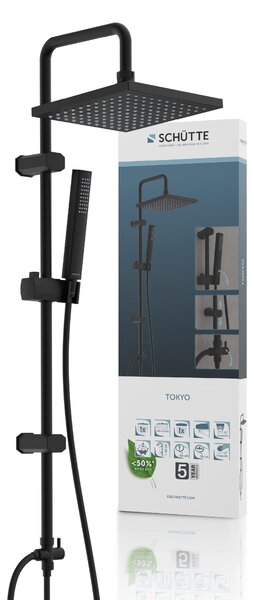 60096 TOKYO - Set doccia a soffitto, nero opaco