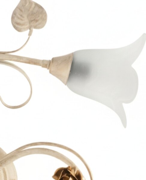 Plafoniera Arte Povera Cestino 3 Luci Avorio e Bianco LuceArt Classic