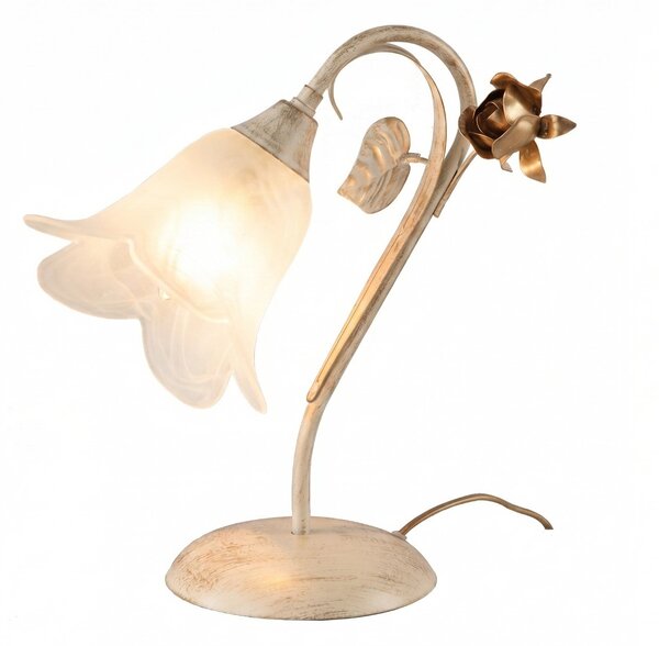 Lampada da Tavolo Cestino 1 Luce Avorio e Bianco LuceArt Classic