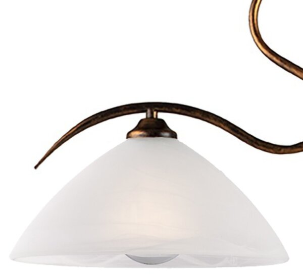 Lampadario Rustico Miranda 2 Luci Marrone e Bianco LuceArt Classic