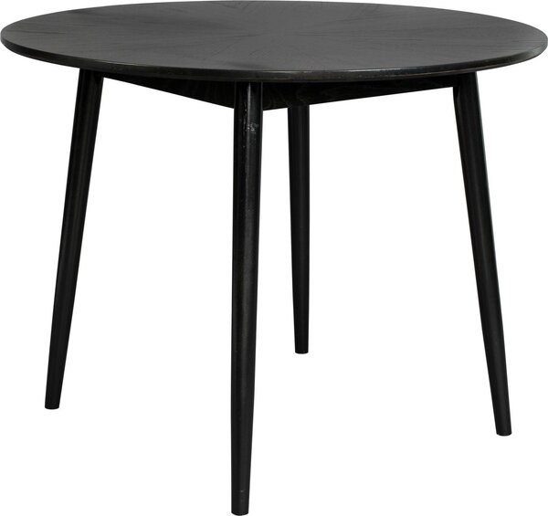 Drawer - Tavolo da pranzo rotondo in legno per 4 persone - Nero