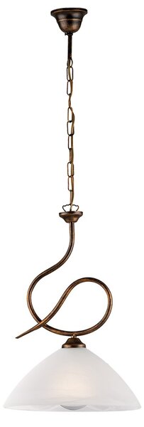 Lampadario Rustico Miranda 1 Luce Marrone e Bianco LuceArt Classic