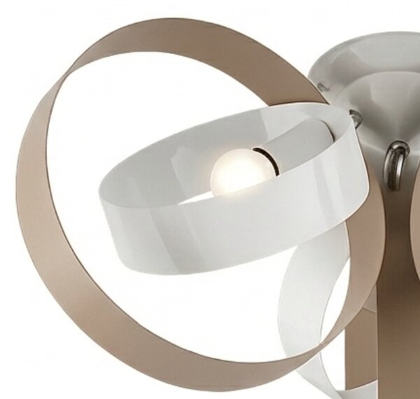 Plafoniera Moderna Bolla 3 Luci Tortora e Bianco LuceArt Classic
