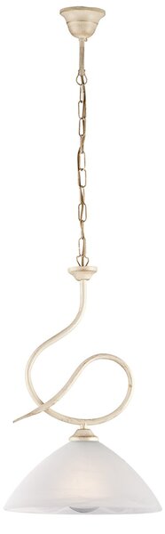 Lampadario Rustico Miranda 1 Luce Avorio e Bianco LuceArt Classic