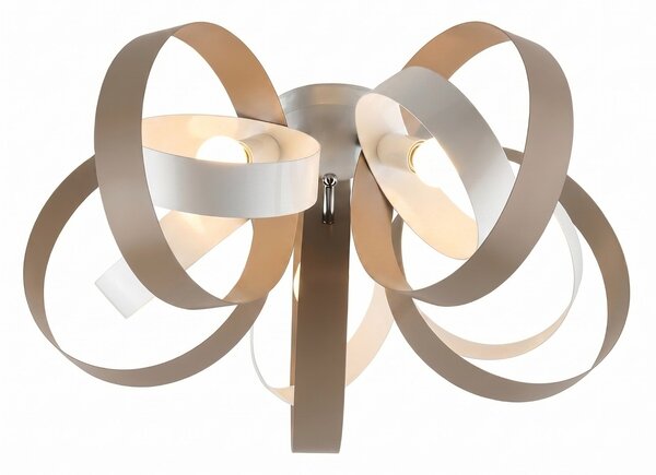 Plafoniera Moderna Bolla 5 Luci Tortora LuceArt Classic