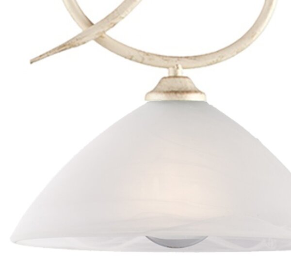 Lampadario Rustico Miranda 1 Luce Avorio e Bianco LuceArt Classic