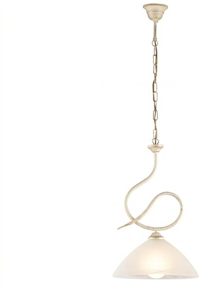 Lampadario Rustico Miranda 1 Luce Avorio e Bianco LuceArt Classic