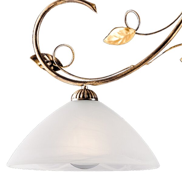 Lampadario Rustico Magnolia 2 Luci Marrone e Bianco LuceArt Classic