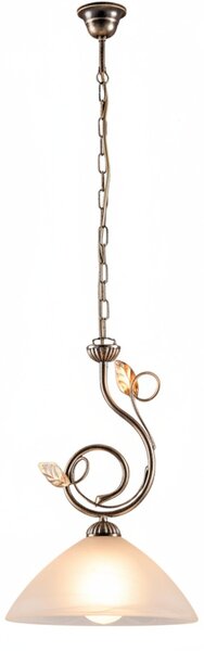 Lampadario Rustico Magnolia 1 Luce Marrone e Bianco LuceArt Classic