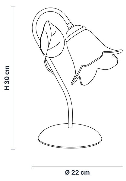 Lampada da Tavolo Limone 1 Luce Marrone e Bianco LuceArt Classic