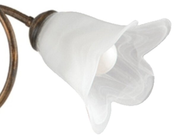 Lampadario Arte Povera Limone 3 Luci Marrone e Bianco LuceArt Classic