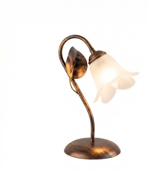 Lampada da Tavolo Limone 1 Luce Marrone e Bianco LuceArt Classic