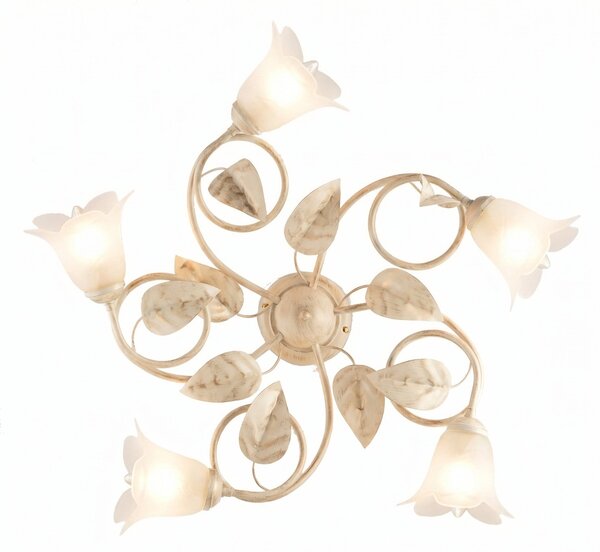 Plafoniera Arte Povera Limone 5 Luci Avorio e Bianco LuceArt Classic
