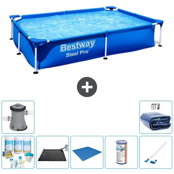 Bestway Steel Pro, piscina rettangolare - 221x150x43 cm - 8 pezzi - Modello S22218