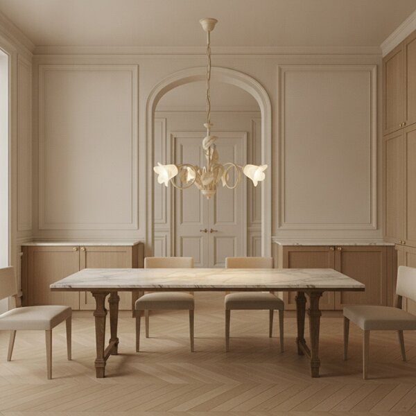 Lampadario Arte Povera Limone 3 Luci Avorio e Bianco LuceArt Classic