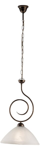 Lampadario Rustico Milly 1 Luce Marrone e Bianco LuceArt Classic