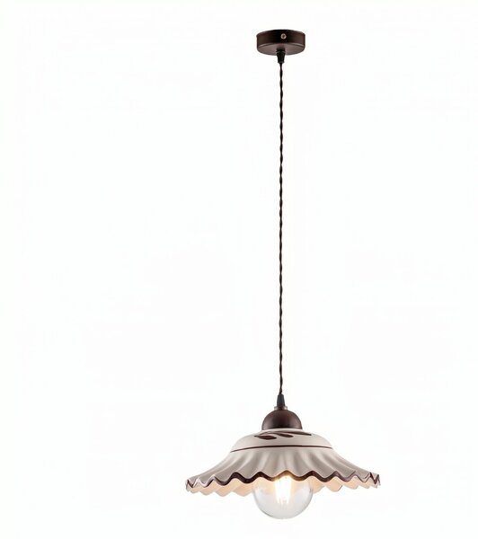 Lampadario Rustico Palma 1 Luce Bianco LuceArt Classic