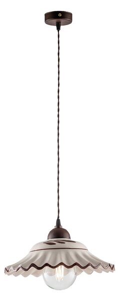 Lampadario Rustico Palma 1 Luce Bianco LuceArt Classic