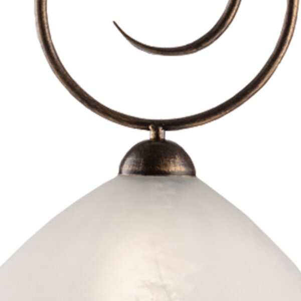 Lampadario Rustico Milly 1 Luce Marrone e Bianco LuceArt Classic