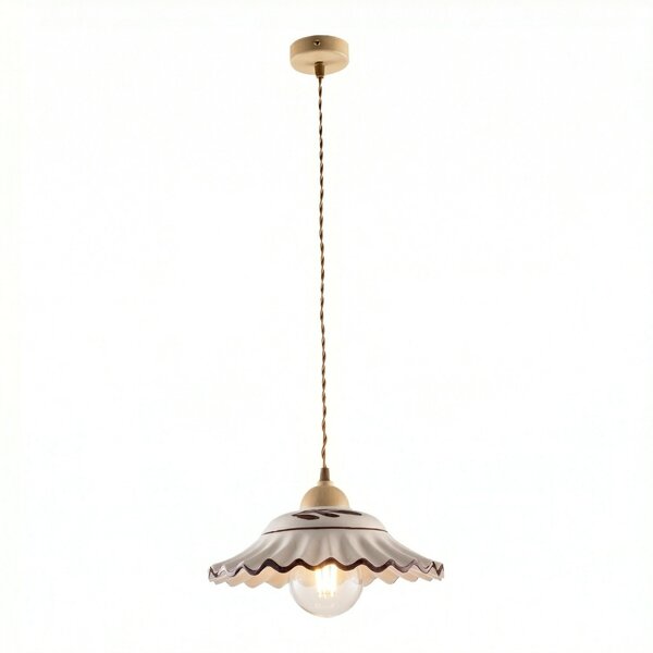Lampadario Rustico Palma 1 Luce Avorio LuceArt Classic