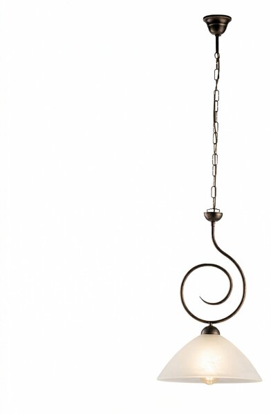 Lampadario Rustico Milly 1 Luce Marrone e Bianco LuceArt Classic