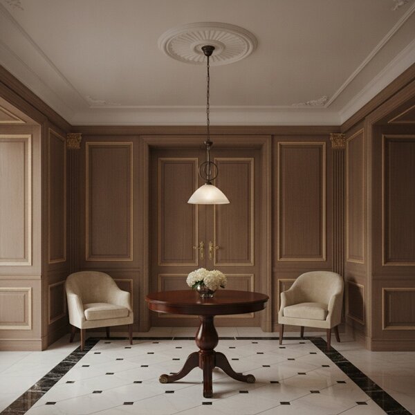 Lampadario Rustico Milly 1 Luce Marrone e Bianco LuceArt Classic