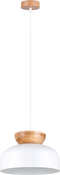 Lampada a sospensione ELODEA bianco-marrone 1xE27x15W in metallo, dimensioni: 130x29,5x29,5 cm, IP20, Pure Lume