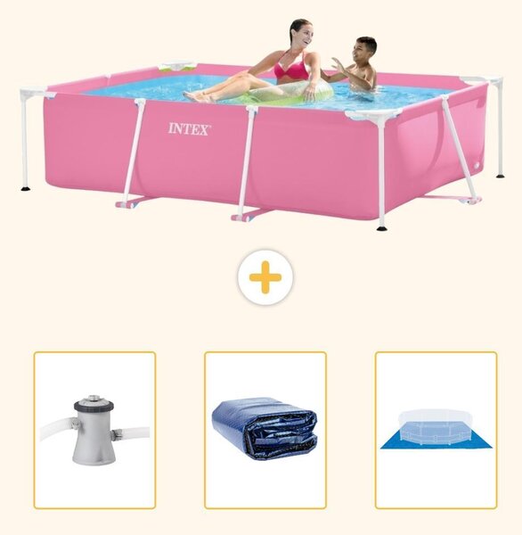 Piscina fuori terra rettangolare - 220x150x60 cm - 4 pezzi - SCB76