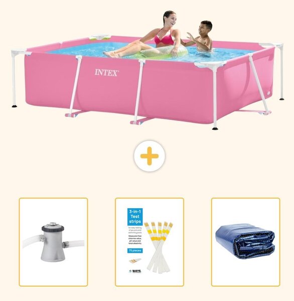 Piscina fuori terra rettangolare - 220x150x60 cm - 4 pezzi - SCB74