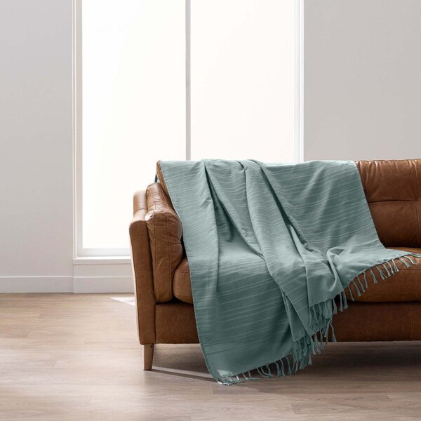 Copriletto verde in cotone 180x220 cm Lilia – douceur d'intérieur